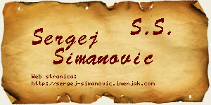 Sergej Simanović vizit kartica